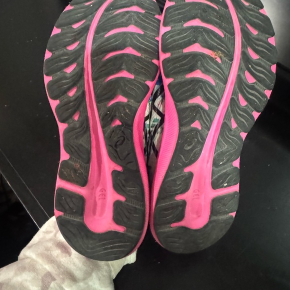 ASICS Women's Pink and Yellow Athletic Shoes - Picture 4 of 6